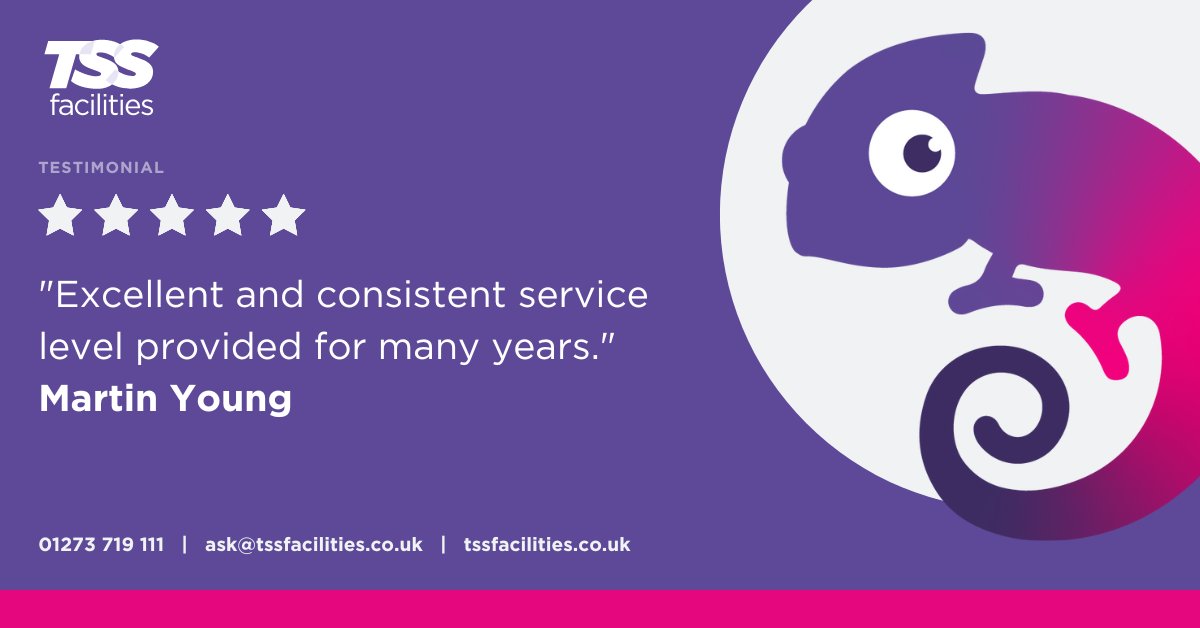 Another brilliant review! We pride ourselves on holding contracts for many years with our customers. 

We can help you install, maintain &amp; service your business facilities  - from heating to electrics 🔌 

📞 01273 719 111
📧 ask@tssfacilities.co.uk
🌐  bit.ly/3MQ6RZg