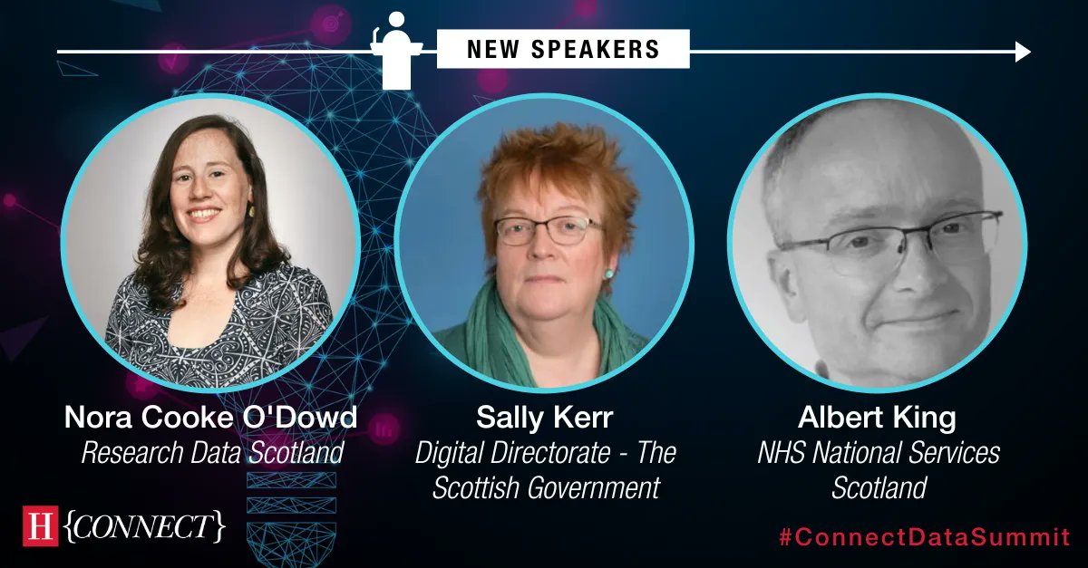 📣 SPEAKER ANNOUNCEMENTS 📣 

We're pleased to announce @RDS_Scotland's Nora Cooke O'Dowd, @scotgov's Sally Kerr, and @NHSNSS's Albert King as speakers at our Public Sector Data Summit in March! 

Available to book now 👉 buff.ly/3qRSlqt 

#ConnectDataSummit