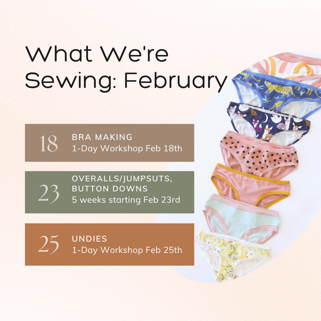 Where did January go? Can't believe it's already time for the February roundup! Here's what we'll be sewing.See you in the studio soon! #sewing #sewingclasses #workshops #handmade #memadewardobe #handmadewardrobe #thingstodophilly #phillysews #bellavista #february #sewcial