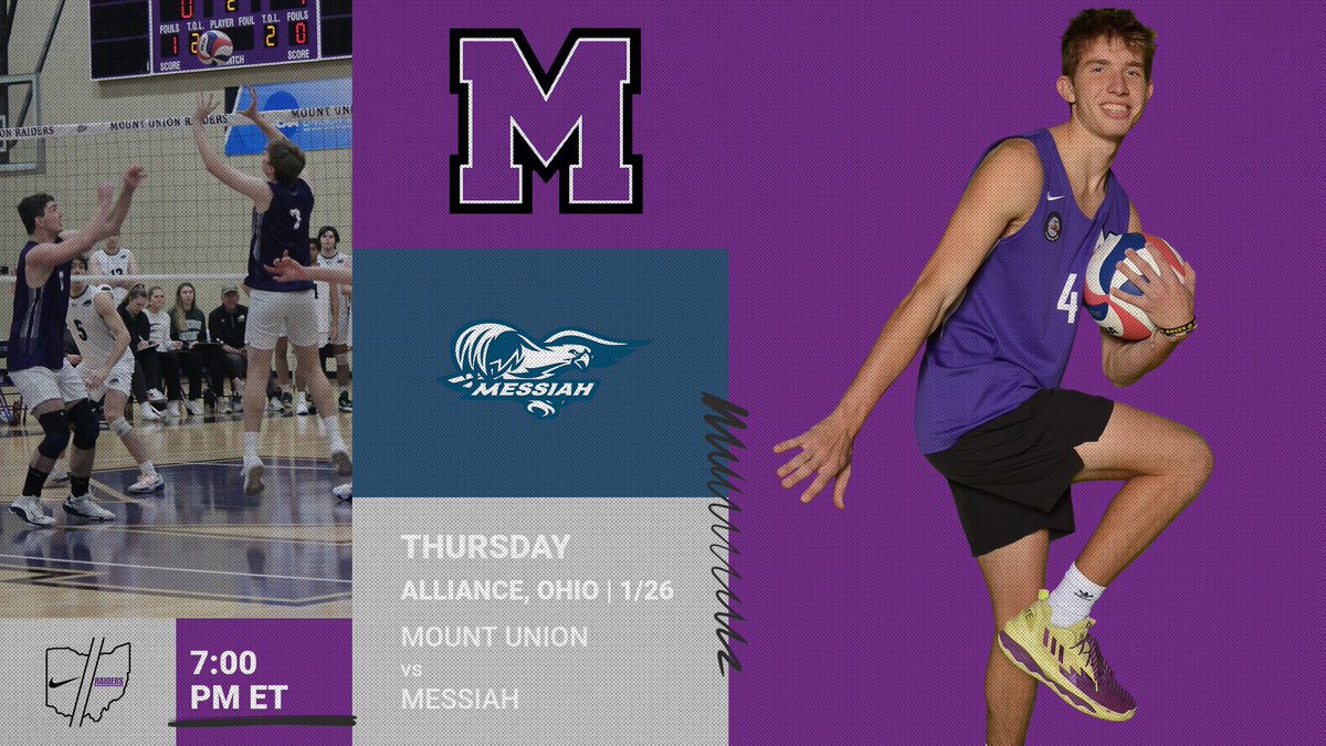 purpleraiders's tweet photo. GAMEDAY!! Mount Union takes on #9 Messiah today! Let’s pack the maac and get this place rocking!
📍: Alliance, OH
🕑: 7 PM
📺: https://t.co/iHmmrH6nzT
📊: https://t.co/dF8E6dOD0R
#GoMountGo #PackTheMAAC https://t.co/Rq8otZKd2M