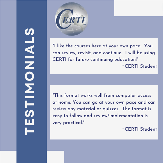 Why do students love CERTI courses so much? 😍 One reason is that you are able to go at your own pace based on YOUR schedule!  Don't forget!  You can return to your courses at any time because they remain in your CERTI digital library forever!
#CERTI #radon #radontraining