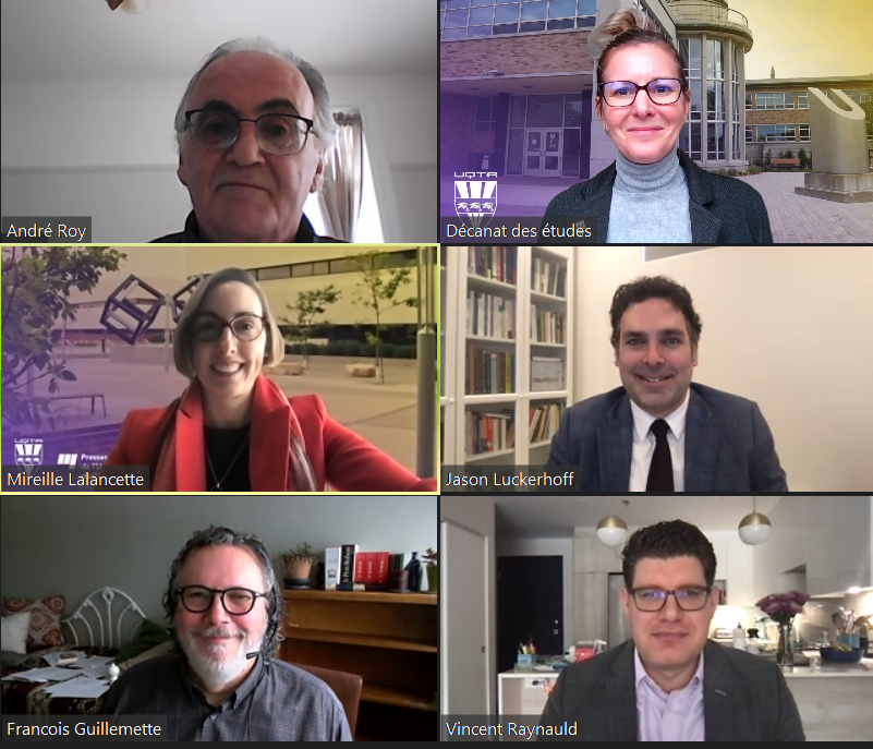 Toutes mes félicitations à monsieur André Roy de l'<a href="/CommSocialeUQTR/">Comm Sociale UQTR</a>  <a href="/UQTR/">UQTR</a> pour une soutenance de thèse réussie (avec <a href="/MireilleLalance/">Mireille Lalancette</a>, <a href="/LuckerhoffJ/">Jason Luckerhoff, Ph.D. Adm.A., CRHA</a> et François Guillemette)