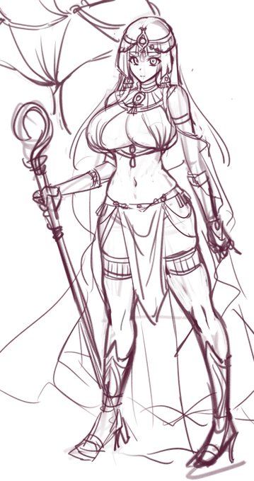 オリジナル漫画新キャラ予定の褐色娘さんラフ支援サイトの方で線画(無料分)と着色分+無知シチュ、パイズリ絵週末投稿予定のFGOククルカン絵(有料分)投稿しました 