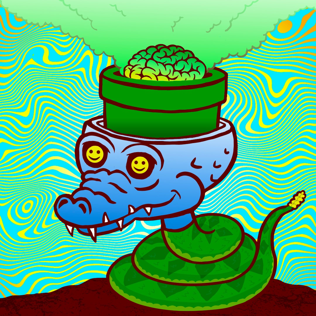 GM from the toxic atomic brained croc-o-snek! #PsychedelicSwampSquad