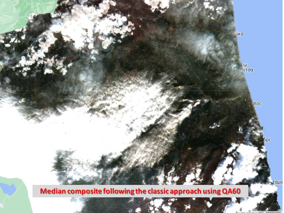 ChristofKar's tweet image. Following Ujaval Gandhi 's script for cloud-free images using median composite and percentile composite gives really good results comparing to median composites based on QA60 filtering. #spatialthoughts #GEE #Sentinel2