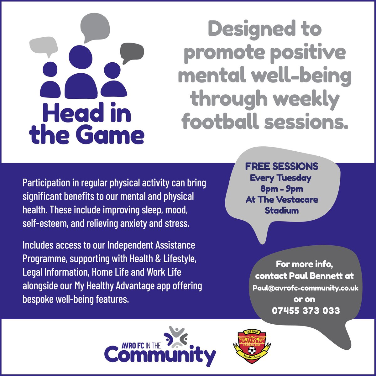 In need of a lift? We recently launched our ‘Head in the Game’ campaign, don’t be afraid to come and join in!