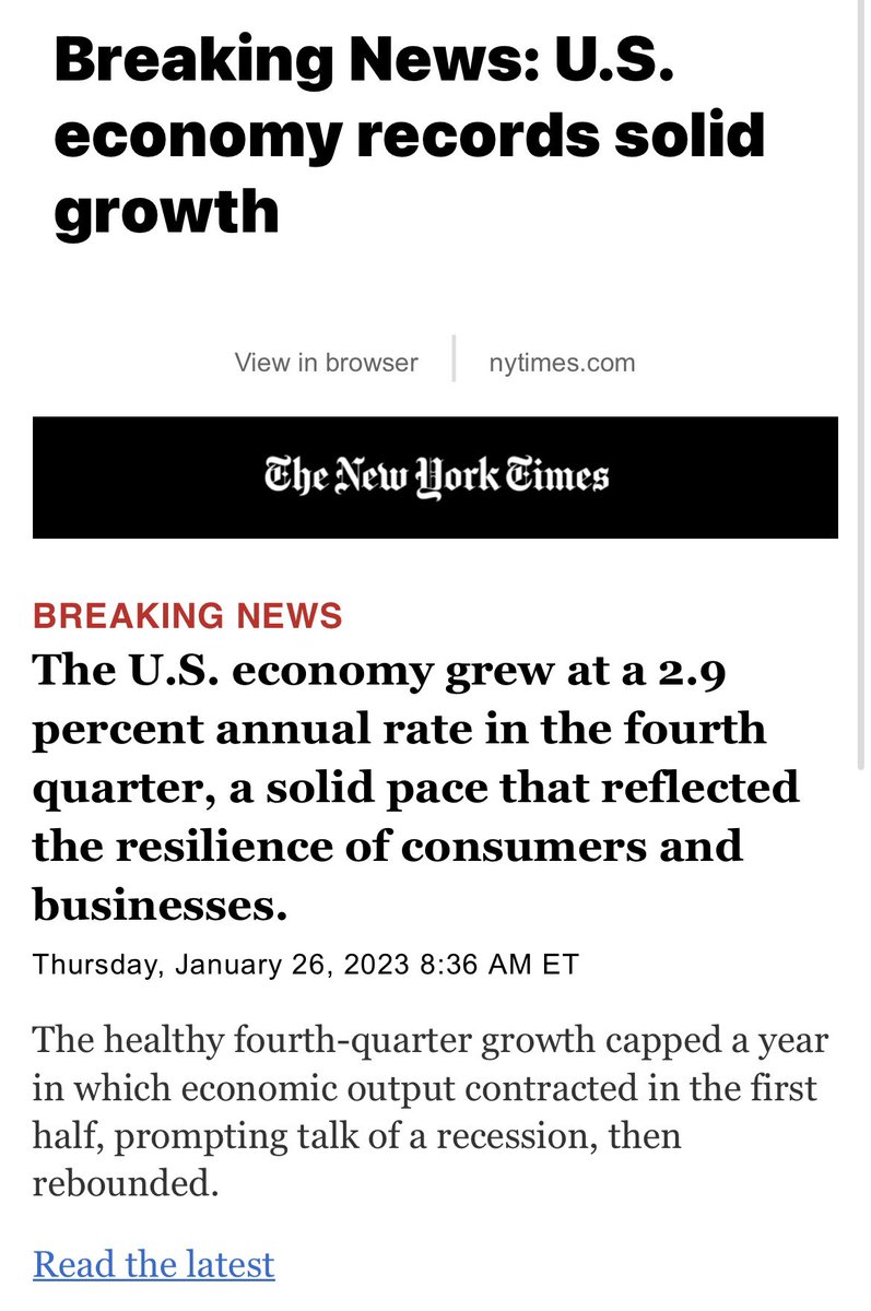 We have been talking about a #recession for 2 years now, yet the economy grew again with #GDP increasing 2.9%, beating expectations. What’s your take on the #economy?