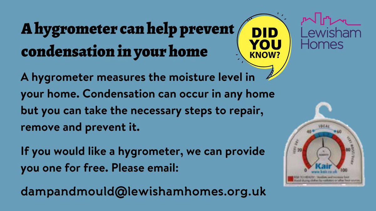 Condensation can occur in any home, but you can take the necessary steps to prevent it. 

A hygrometer can help, and we can send you one for free. 
Find out more 👇
zcu.io/Xd3G