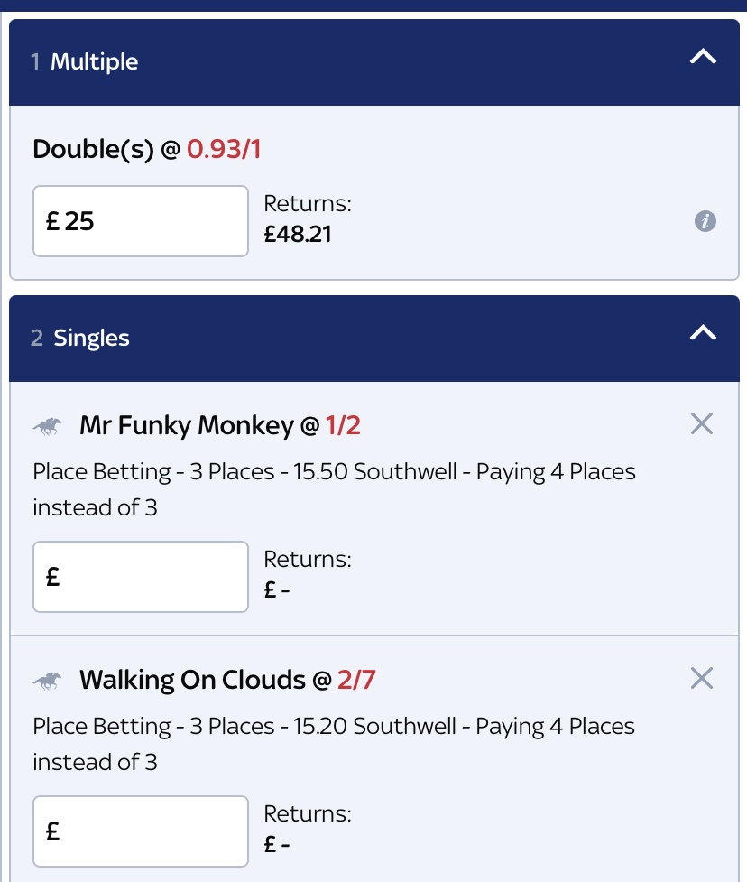 TipsbySoftware's tweet image. £25-£100 Challenge

Bet 1

Both horses to place top 3

£25- £48.21