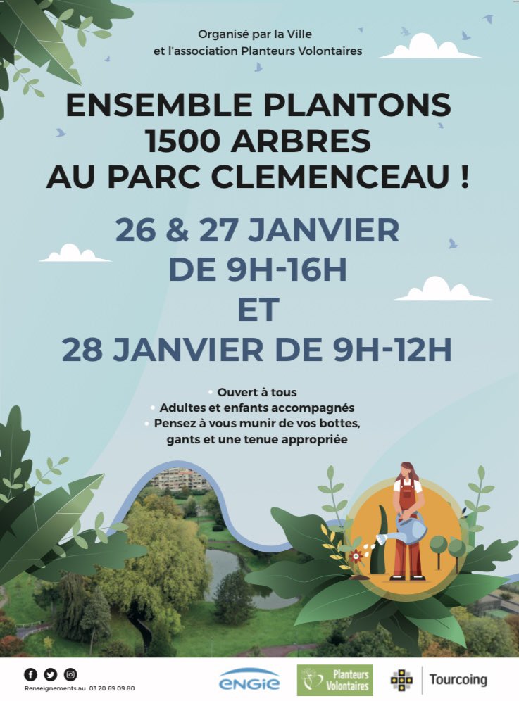 Jeanne Tribouilloy (@jtribouilloy) on Twitter photo <a href="/ENGIEgroup/">ENGIE</a> participe à la reforestation du Parc Clemenceau de <a href="/TourcoingVille/">Ville De Tourcoing</a> aux côtés des Planteurs Volontaires 🌳 1500 arbres seront plantés d’ici samedi 👏🏼
<a href="/julienpattin/">julienpattin</a> <a href="/guillaumedebet1/">Guillaume Debette</a> <a href="/ENGIEgroup/">ENGIE</a> participe à la reforestation du Parc Clemenceau de <a href="/TourcoingVille/">Ville De Tourcoing</a> aux côtés des Planteurs Volontaires 🌳 1500 arbres seront plantés d’ici samedi 👏🏼
<a href="/julienpattin/">julienpattin</a> <a href="/guillaumedebet1/">Guillaume Debette</a>