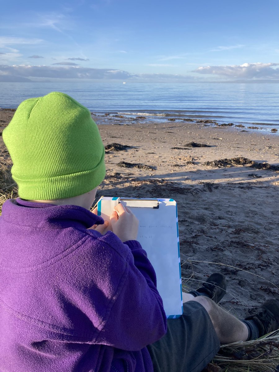 DoonfootPrimary's tweet photo. @literacysac Doonfoot P6 pupils writing poetry in their local environment 🌊☀️ https://t.co/F13RW3hJCG