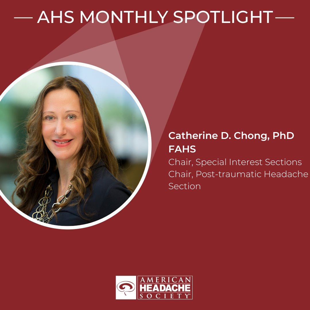 For this month’s AHS spotlight, join @chongcd1 as she discusses the projects in development by the Special Interest Sections and exciting content planned for the 65th #AHSAM. View the full spotlight here: bit.ly/3DjcVqf #HeadacheMedicine #PosttraumaticHeadache