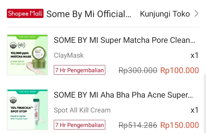 vanillauyu_'s tweet photo. Kemarin co clay mask matcha nya some by mi, dapat harga 100k. Hari ini cek, ternyata udah balik ke harga 180k. Seketika merasa jadi orang paling beruntung wkwk https://t.co/HQijW6YPnt