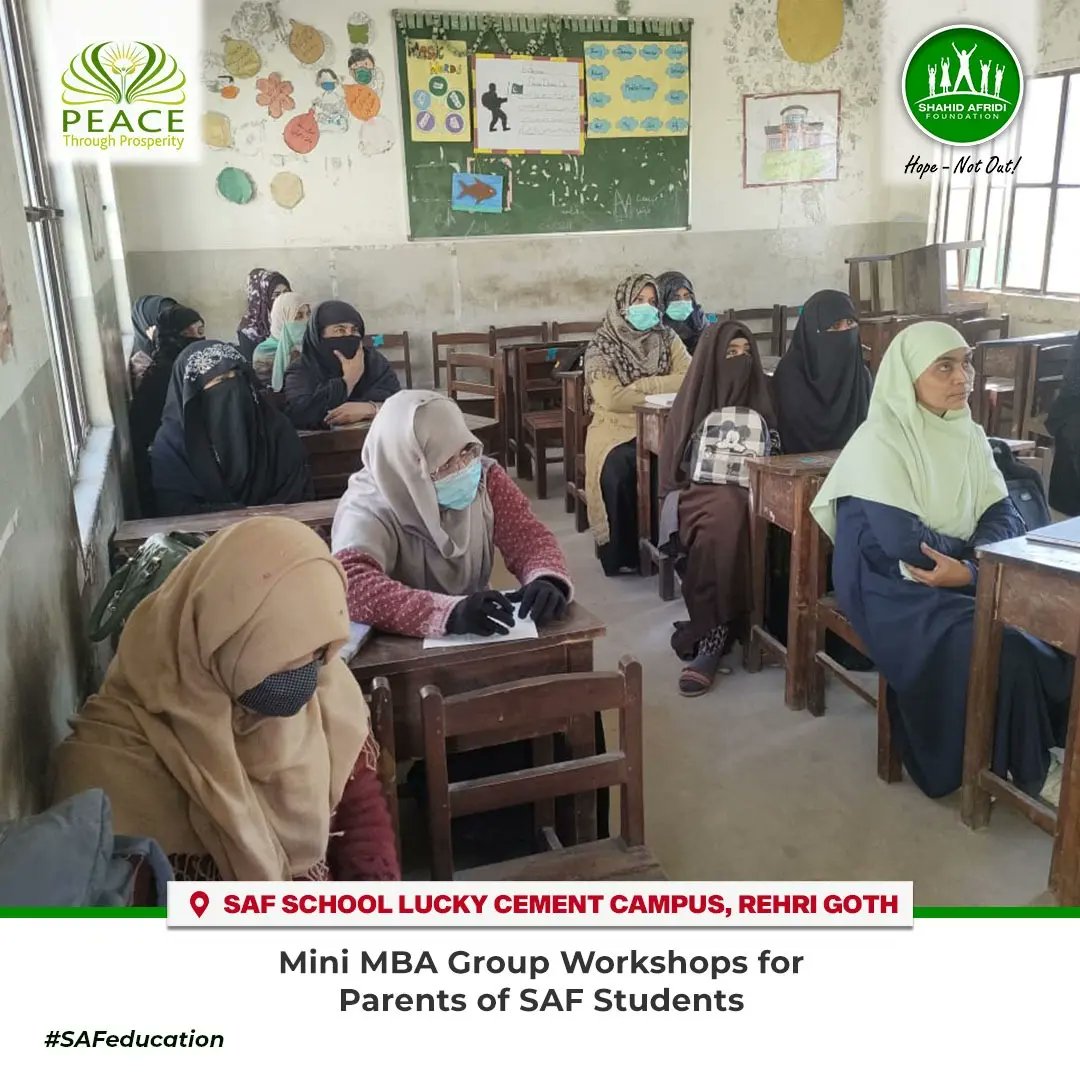 SAFoundationN's tweet image. The #MiniMBA string of group workshops by @BringPTP and #SAF took place at Lucky Cement Rehri Goth, Bhangoria and Arkanabad campuses to mark the entrepreneurial progress of our previous session attendees and check-in with their level of success. Ensuring #HopeNotOut!