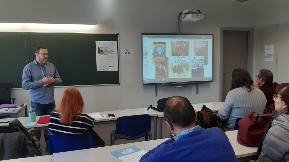 Sigue su desarrollo el #Congram23 con <a href="/antonioddluca/">Anguri</a> explicando una propuesta didáctica muy interesante: poner palabras a las imágenes, desde la obra de Paco Roca