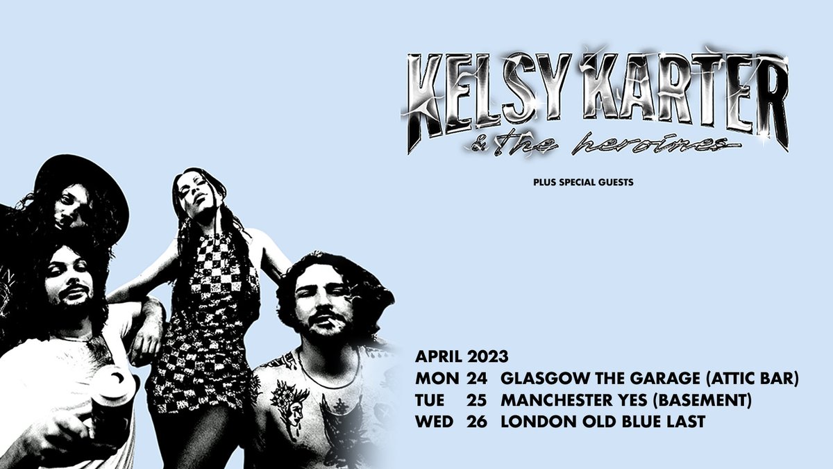 Live Nation UK (@LiveNationUK) on Twitter photo 2023-01-26 10:15:12 #LNpresale: Singer-songwriter @KelsyKarter & The Heroines have confirmed shows at @yes_mcr (The Basement) and London’s @theoldbluelast ❤️🔥 Book tix 👉 livenation.uk/qCpo50MyPpa #LNpresale: Singer-songwriter @KelsyKarter & The Heroines have confirmed shows at @yes_mcr (The Basement) and London’s @theoldbluelast ❤️🔥 Book tix 👉 livenation.uk/qCpo50MyPpa
