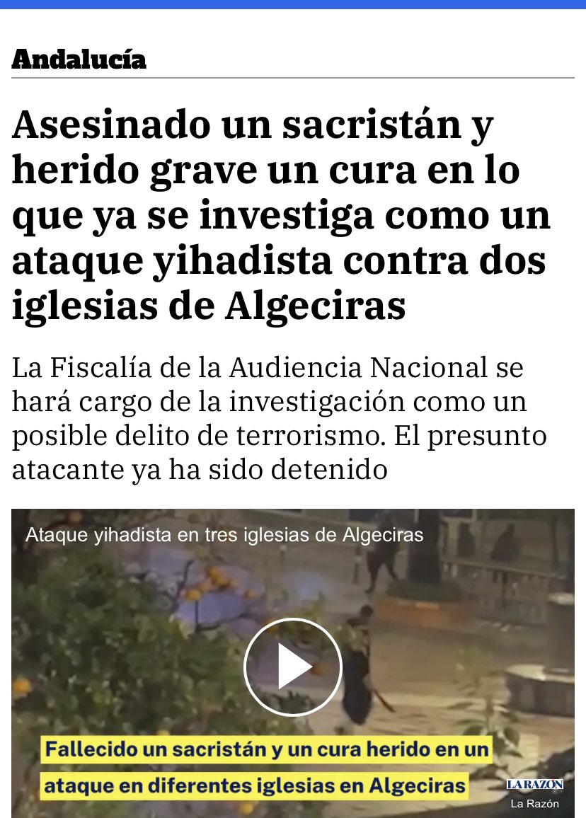 Pues empieza fuerte 2023 de «lobos solitarios»

Aunque no sean tan impactantes como los grandes atentados; también acaban con vidas y también pueden ocurrir en cualquier momento como el de ayer. Sólo necesitan un fanático con voluntad 

Mucho cuidado ahí fuera
