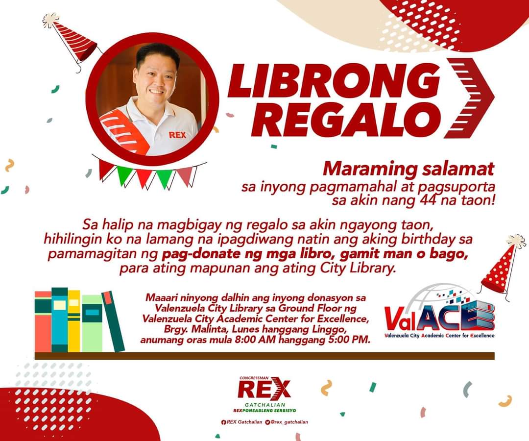 valcitylibrary's tweet photo. "Koleksyon po ito ng aking ina na guro - Warlea Manuel Samson po ang pangalan. Mapagmahal po siyang teacher sa mga estudyante." - Kyle Francis, Brgy. Lingunan
Salamat po sa pagbabahagi ng librong regalo sa ating Aklatan.
#BirthdayBookDrive #ValACE #ValenzuelaCityLibrary https://t.co/ujcs5d8NQd