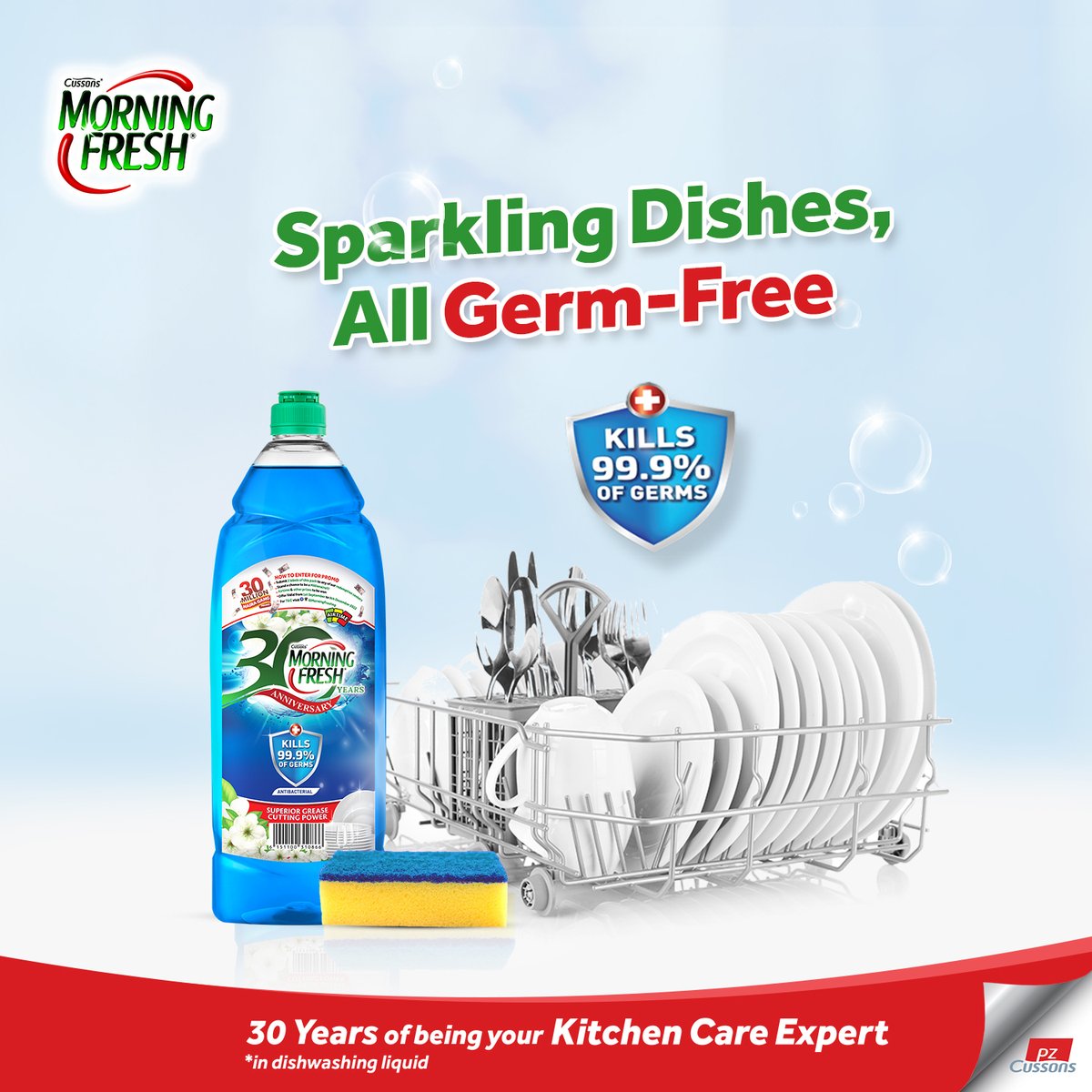 Keep the germs off; get the shine on; this should be your kitchen mantra in 2023.

Trust Morning Fresh Antibac, to get this tough job done.
#CaringFortheCaregiver #KitchenCareExpert #MorningFreshis30 #PowerInOneDrop