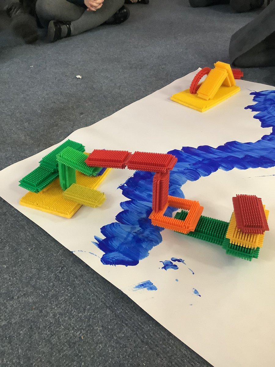 SomersEYFS's tweet photo. “Who’s that trip-trapping over my bridge?” 

Which gruesome traditional tale character growled those words? We have been reading and innovating the story in Reception this week, and we have been quick-building bridges out of different materials! https://t.co/D7fM8tK07b