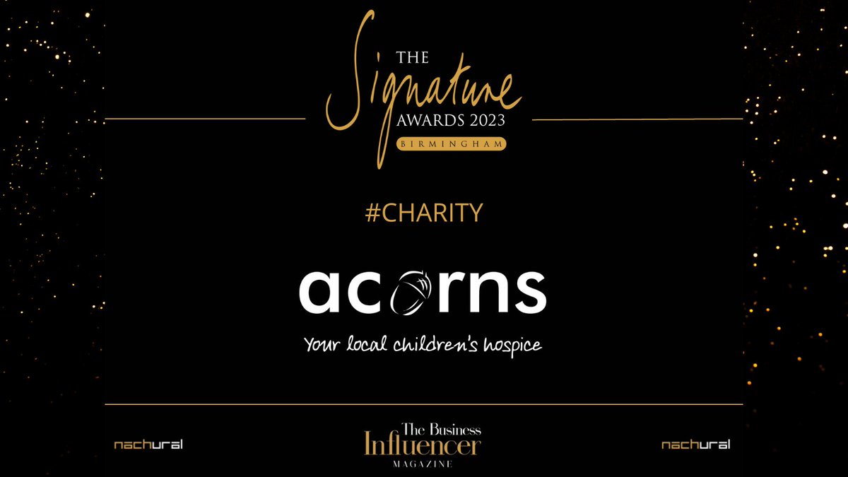 Nachural are delighted to announce that <a href="/AcornsHospice/">Acorns Children's Hospice</a> is our chosen charity for The Signature Awards 2023 Birmingham. We look forward to continuing our work with Acorns Children’s Hospice.

#bookyourplace for Friday 10th February 2023 at The Vox: nachural.co.uk/tickets/