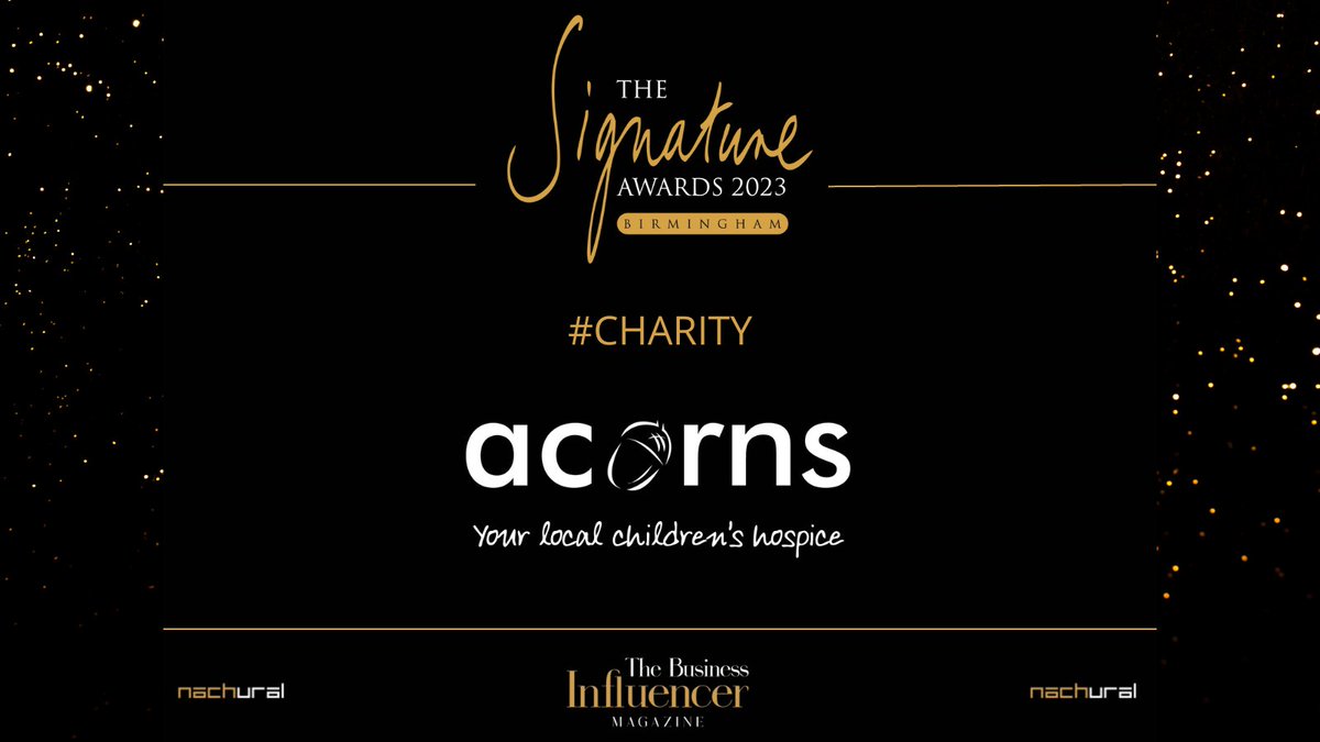 Nachural are delighted to announce that @AcornsHospice is our chosen charity for The Signature Awards 2023 Birmingham. We look forward to continuing our work with Acorns Children’s Hospice. #bookyourplace for Friday 10th February 2023 at The Vox: nachural.co.uk/tickets/