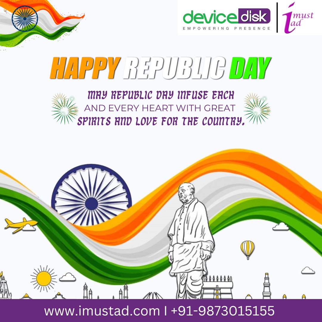 Team_iMustAd's tweet image. May Republic Day Infuse Each &amp;amp; Every Heart with Great Spirits and Love for the Country.

Happy Republic Day!
.
.
.
#DeviceDisk #DD #iMustAd #IMA #RepublicDay #RepublicDayIndia #RepublicDay2023 #HappyRepublicDay #HappyRepublicDay2023 #74threpublicday #26जनवरी