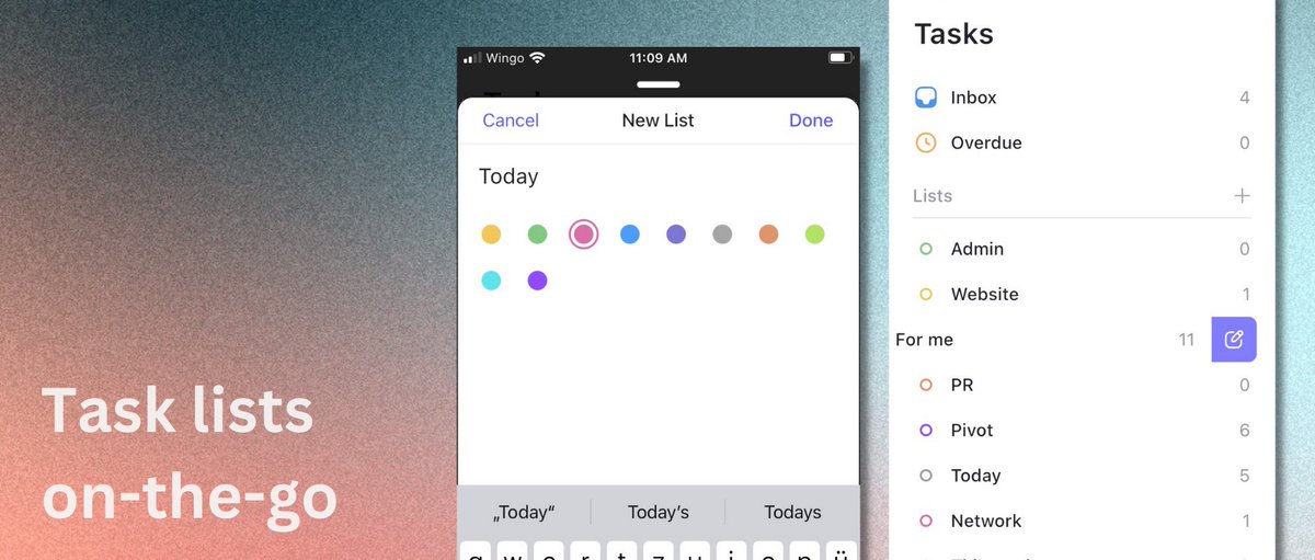 morgencalendar's tweet image. To-dos pop up on the go. It&apos;s why you can now create, update and reorder task lists on📱

Tip: Reorder the list with a long tap, then drag.
#latestrelease