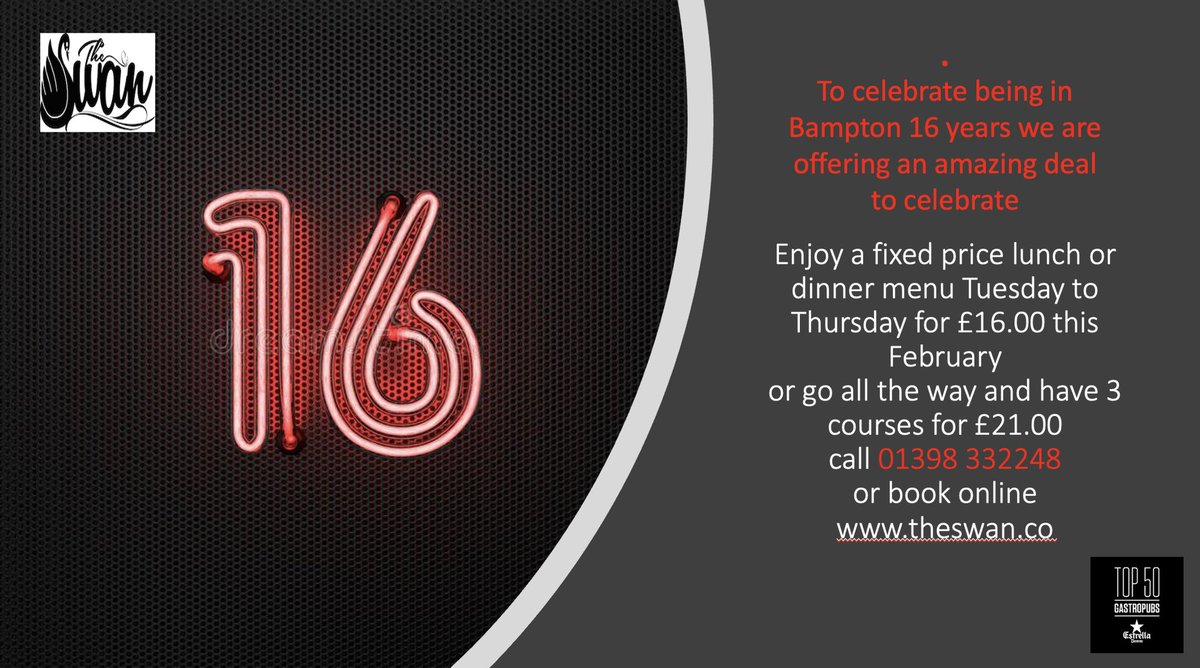 So this is going in February. A great lunch or dinner for £16.00. Please feel to share the more the merrier. #top50gastropubs