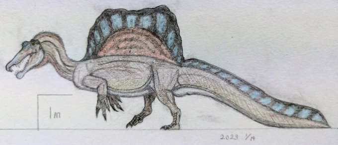 スピノサウルス アクリル画 原画 drahuancavelica.gob.pe
