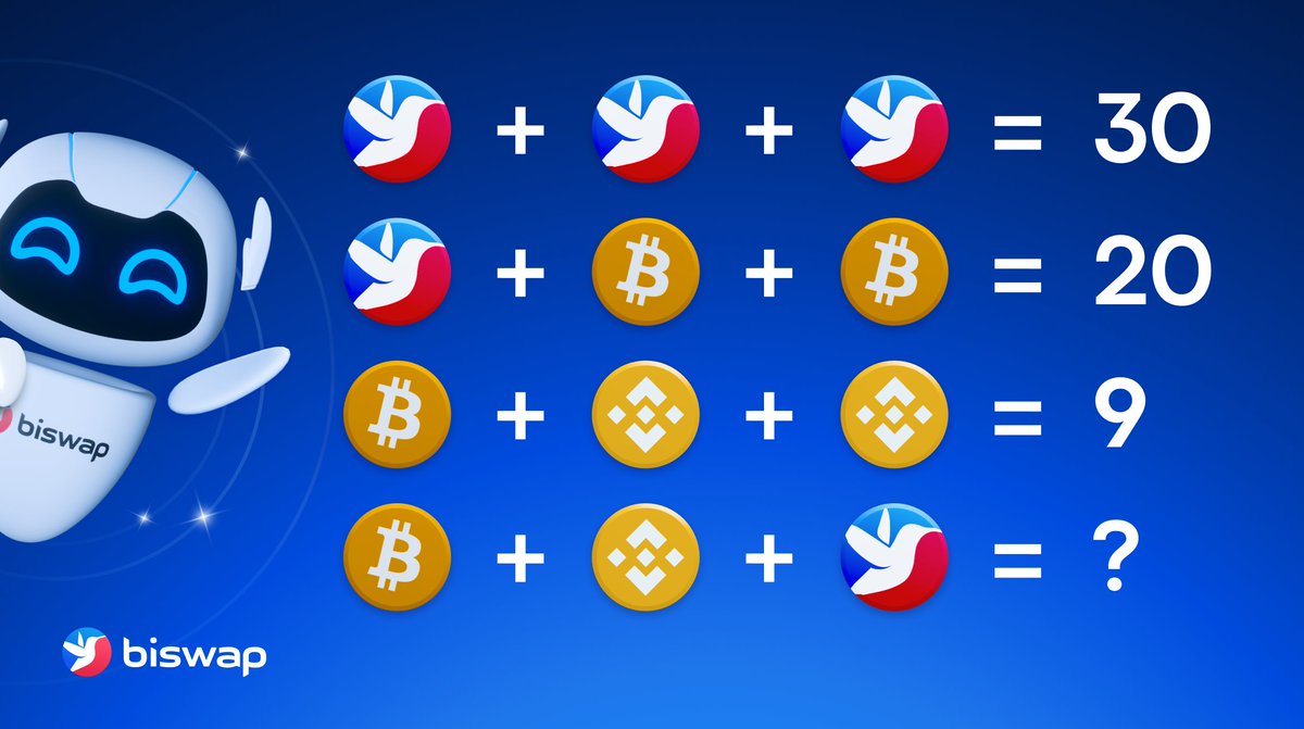 🧩Puzzle Out the <a href="/Biswap_Dex/">Biswap</a> Coin Quiz!🧩

Solved the riddle? Write down your answer in the comments!
#BiswapDEX #DeFi