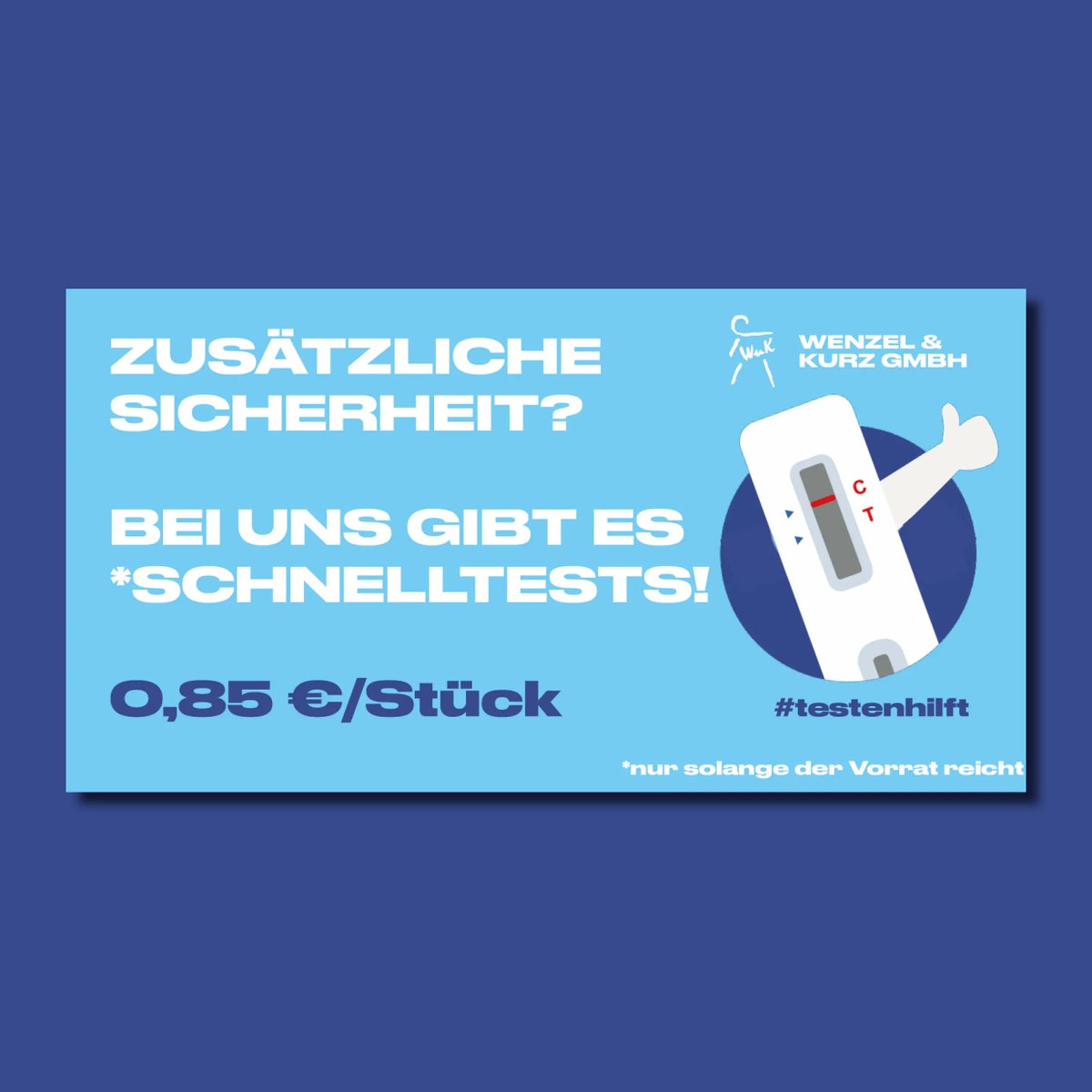 Wenzelundkurz's tweet image. Zusätzliche Sicherheit? 
Bei uns gibt es Schnelltests, kontaktieren Sie uns unter info@wenzelundkurz.de oder telefonisch unter +496028 9910-0.⠀
#werbung #schnelltest #selbsttest #sicherheit #wenzelundkurz #corona #coronavirus  #testengibtsicherheit #testenhilft