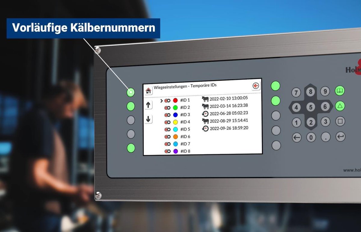 HolmUK_NL's tweet image. Using the Holm &amp;amp; Laue #WeightControl you can easily record the weight immediately after birth and give the calves a number directly!⚖📝 
With (temporary) collars, calves will be registered and further data regarding the calf can be added very easily.  youtube.com/watch?v=f7RhiQ…