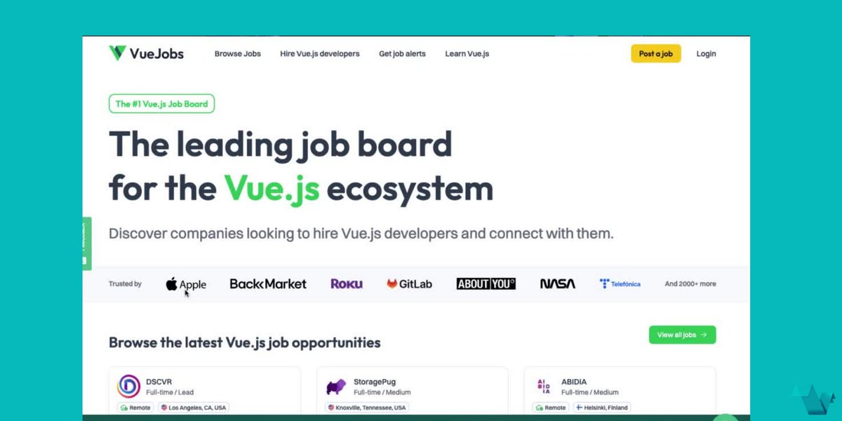Are you looking for that vuejs-related role?

@VuejsJob has all the best and latest Job opportunities from some of the best Companies. built with @nuxt_js and @vuejs

vuejobs.com