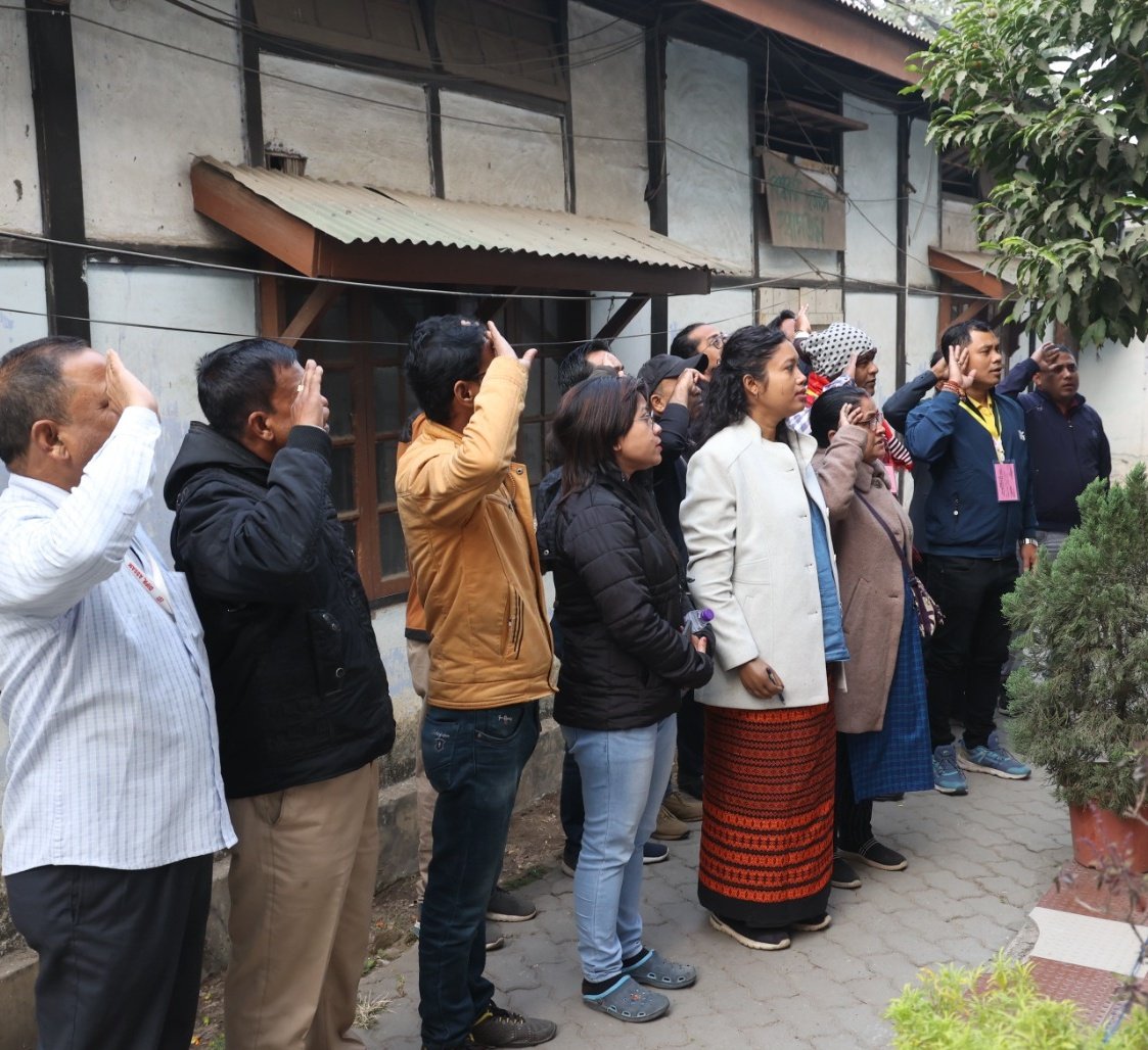 #RepublicDay2023 | Shri Pradeep Brahma, Addl. Director, DIPR, Assam, in the presence of officers and staffs of the Directorate, hoisted the national flag at DIPR Headquarters on the auspicious occasion of 74th #RepublicDay celebration.