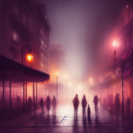 #stablediffusion A steampunk city, night, people walking on the street, fog, neon, highly detailed, digital painting, concept art, sharp focus, cinematic lighting, fantasy, intricate, elegant, lifelike, photorealistic, illustration, smooth, stable diffusion
