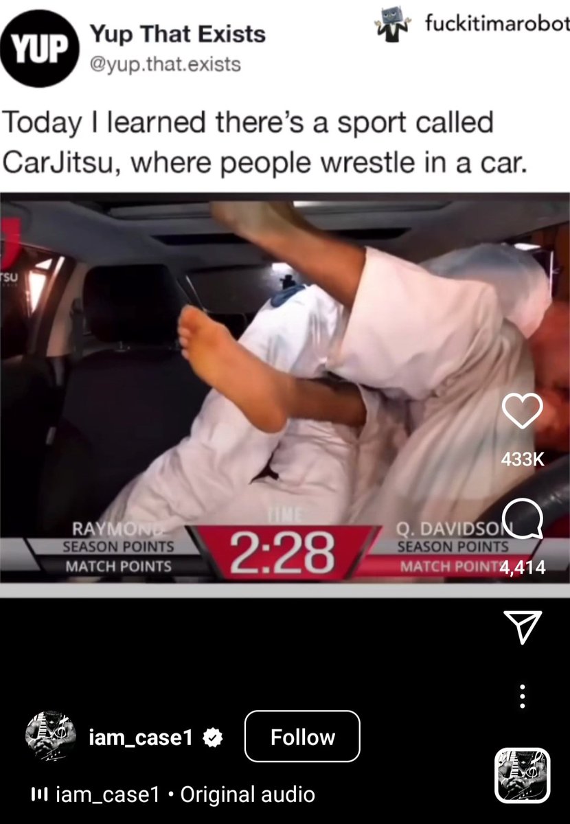People are doing martial arts - but in a car: Carjitsu.
It looks fun as hell. #carjitsu
#carfight 
#bucketlist