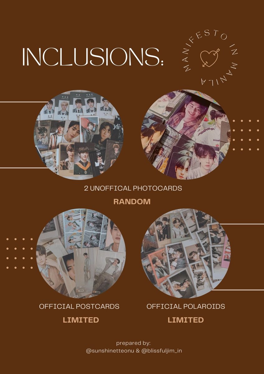 ৎ୭ enhypen : manifesto in manila freebies .ᐟ
by: <a href="/sunshinetteonu/">mae 🌻</a> &amp; <a href="/blissfuljim_in/">Quen</a>

⠀𓏸 for all engenes, 1:1 ratio
⠀𓏸 mbf, like &amp; rt this twt
⠀𓏸 show proofs on d-day
⠀𓏸 time and location : tba
⠀𓏸 open for trades

see you there ! ૮ ˶ᵔ ᵕ ᵔ˶ ა ♡
#MANIFESTO_IN_MANILA