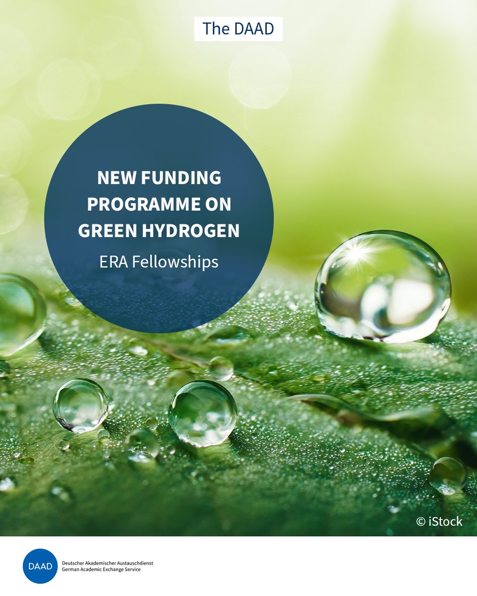 #Scholarships for Master’s students, PhD students and postdocs in the field of green hydrogen: Our new funding programme offers support for your study/research stay or internship within the #ERA. Find out more: ➡️ daad.de/en/study-and-r…

<a href="/BMBF_Bund/">Bildungsmisererepublik Deutschland - BRDigung</a> #DAAD #GreenHydrogen