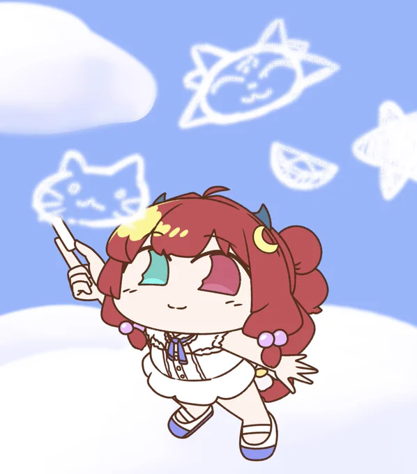 ロアちゃん空に描いてロアちゃん空にお絵描きできたら何描いてみたい?自分が描いた雲が空に流れたら楽しそうだよね誰かが書いた食べ物の字が流れたらそれで晩御飯が決まっちゃったりしてねロアちゃんが描く絵好きだから空に流れたら撮っちゃうよロアちゃんが空を見た時綺麗な雲を #ロアート 