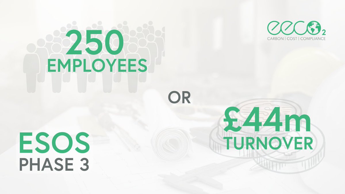 Do you qualify for ESOS?

If your organisation has over 250 employees or a turnover higher than £44mil, then you may be required to be ESOS compliant by 5/12/23. 

Learn more about ESOS qualifying criteria: eeco2.com/latest-news/es…

#esos
