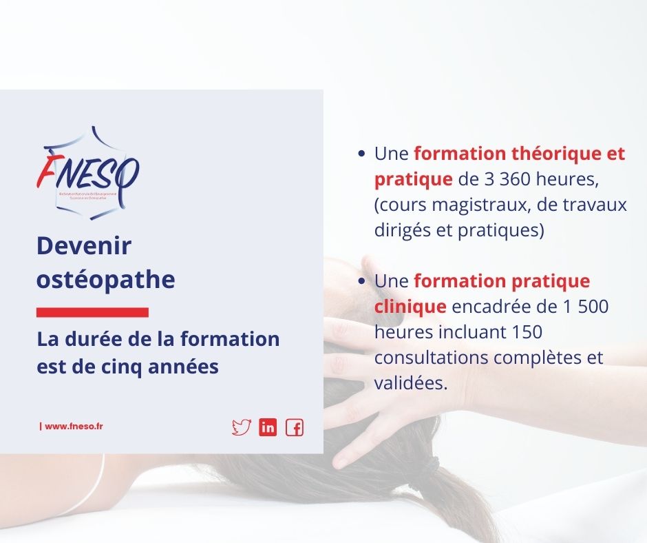 FNESOfr's tweet photo. Le saviez-vous ? La formation en #ostéopathie dure 5 années pour obtenir un DO (diplôme d'ostéopathe au sein d'un établissement agréé par  @Sante_Gouv https://t.co/rkymJXuldf
