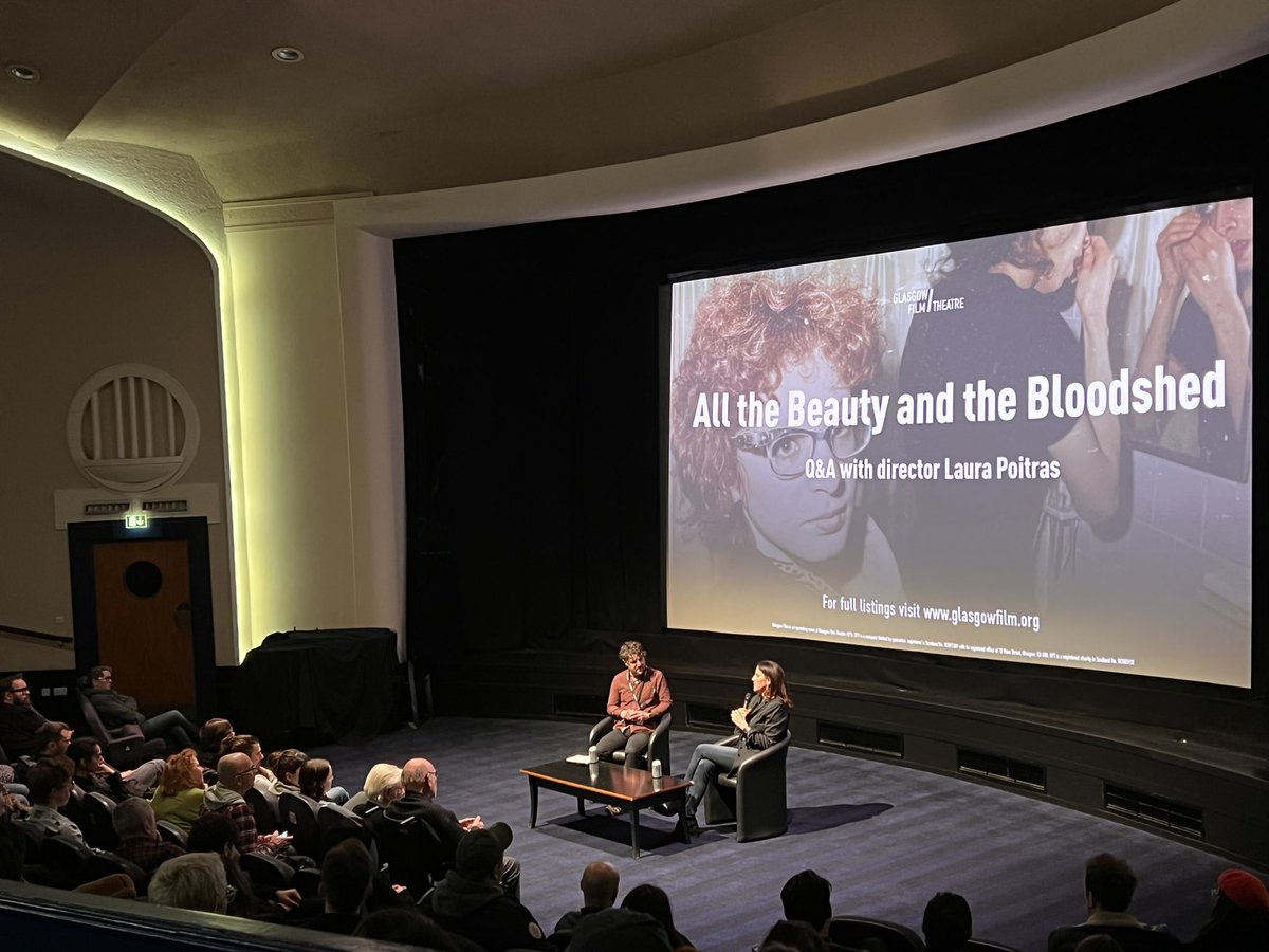 Fantastic Q&A at @glasgowfilm with the incredible Laura Poitras! #allthebeautyandthebloodshed