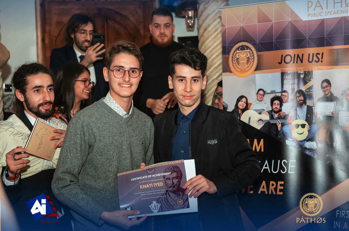 Pathosps's tweet photo. Guests and,Alumni, aiming for the stars and becoming one ✨️ 
.
.
GRADUS II - Casbah 🇩🇿📌
.
Winners ✌️✌️
.
.
#pathos #americaninstitutedz #publicspeaking #communication #debate #training #casbah #algiers #algeria #ceremony #graduation #gradus https://t.co/Rxf0OdDhlR