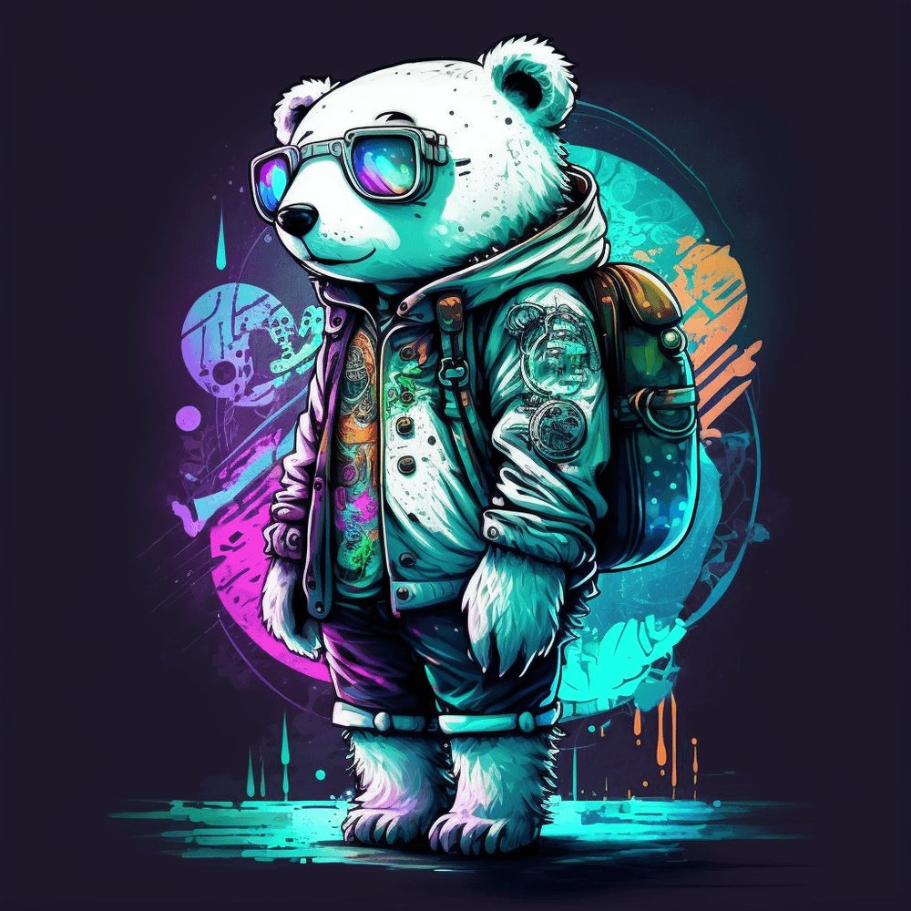 rixou_io's tweet photo. Off road 🐻‍❄️

✨ NFT Available on OpenSea ✨
https://t.co/6vJ6IcqAs6

#cyberpunk #art #artwork #drawing #cartoon #digitalart #digital #aiartcommunity #polarbear #fashion #fantasy #openseanft #opensea #NFT #NFTCommunity #NFTGiveaways #NFTCollection #NFTarts #rixou https://t.co/nqFRfSD7h8