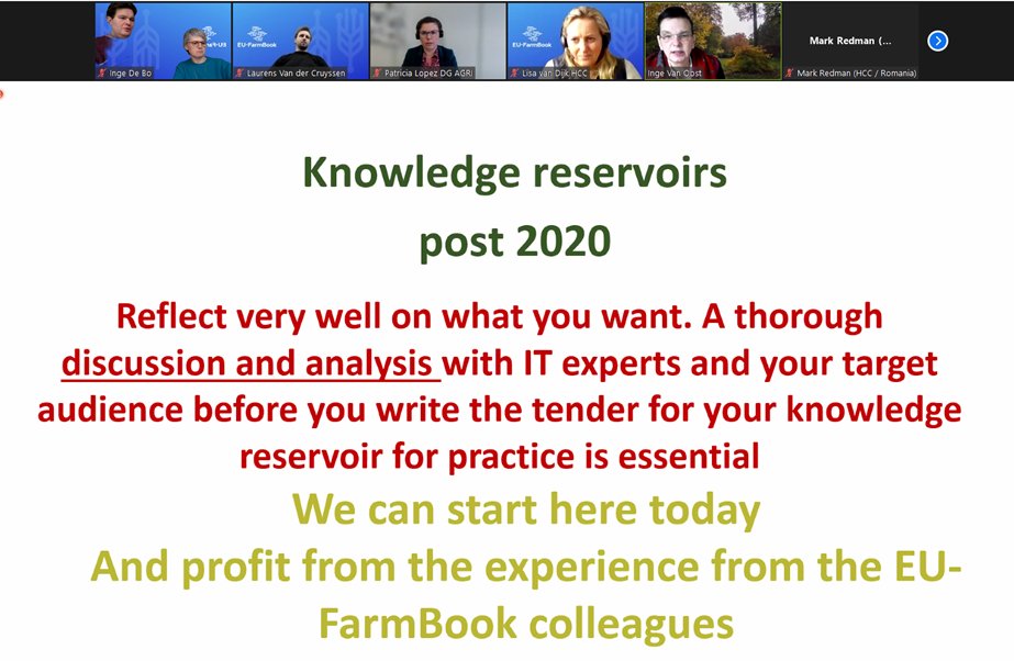 @EUFarmBook presents today its ambition to collect and share practical knowledge for farmers and foresters of all nat. AKIS systems across EU. As @ingevanoost just presented during our online policy event, we are at your service. Don't repeat work that is already done. #HorizonEU