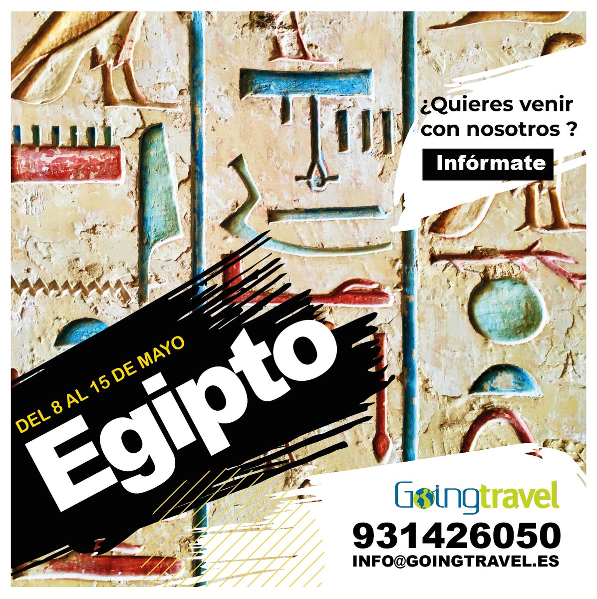 🗺️ OFERTA #GOINGTRAVEL

🇪🇬 #Egipto
📅 8- 15 Mayo

¡Marca retos y destinaciones ilusionantes para este 2023, #OrienteMedio te espera para esta primavera!

ℹ️ Más información
📞 931426050
🌐 Goingtravel.es

#Egipto #GoingTravel #Mayo