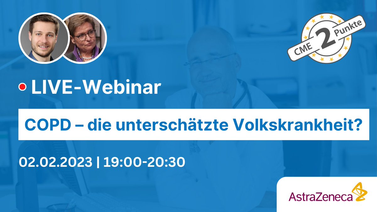 Am 02.02.2023 startet unsere neue 🔴LIVE-Fortbildungsreihe zum Thema COPD. 
Anmeldung -> copd-lounge.de

#CME #Fortbildung #copd #Medizin #Fortbildung