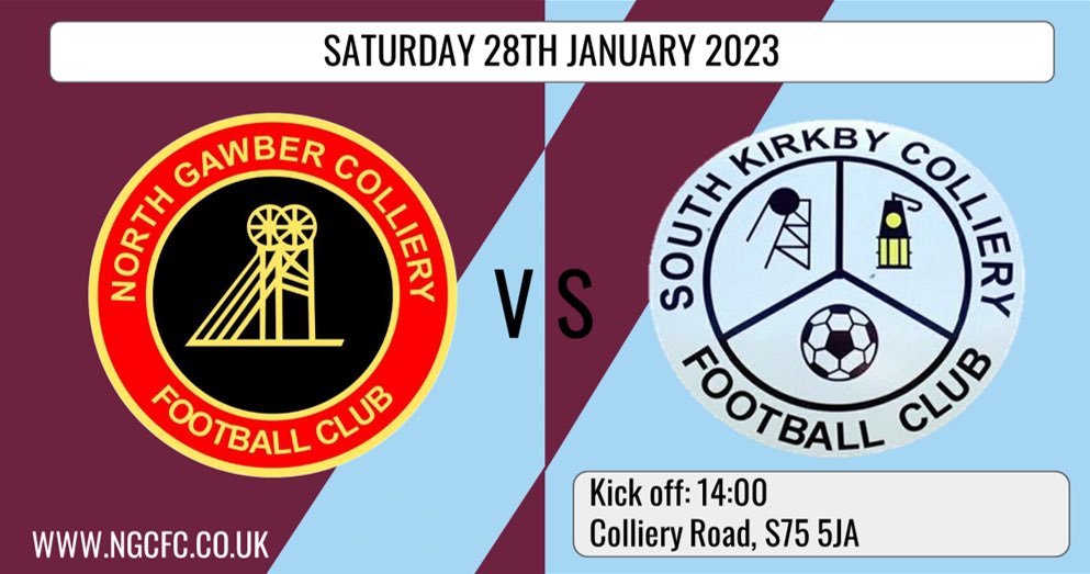 Back on home soil this weekend - our first home fixture for eight weeks!

<a href="/kirkbycolliery/">South KirkbyColliery</a> are the visitors looking to disrupt our decent run of form.  

Kick off is 14:00, and the bar will be open.  

With no game for the reds, come get behind the lads at Colliery Road instead!