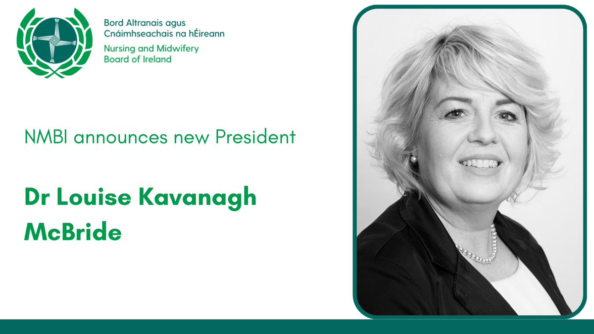 NMBI_ie's tweet photo. We are pleased to announce that Dr Louise Kavanagh McBride has been elected as the new President of our Board. https://t.co/pwn0AtIi1u